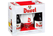 מארז רביעיית בירה DUVEL 330 מיל' + כוס זכוכית